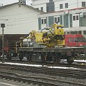 DSC00251  Ballastière et wagon-grue pour travaux sur la ligne du TSOL (M1) à Renens