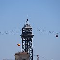 La tour Jaume I et le téléphérique, vus depuis le toît du Palau Guëll