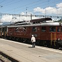 L'Ae 6/8 205 (BLS Historic) aussi tirait un train pour des courses spéciales entre Frutigen et Kandersteg