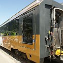 Voiture avec bogie à écartement variable pour le TransGoldenPass sans changement de Montreux à Interlaken.