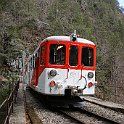 La voiture-pilote sur le viaduc des gorges du Triège