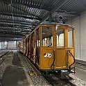 Une rame historique dans le dépôt d'Oberwil