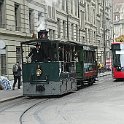 Le tram à vapeur avec sa remorque dans la Wallgasse