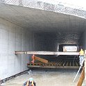 Le bloc de béton du passage sous voie avec renforts pour éviter la déformation lors de son déplacement. Il pèse environ 1500tonnes